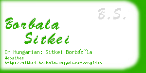 borbala sitkei business card